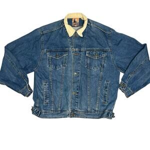 Vintage Tobruk  90’s Trucker Denim Jean Jacket corduroy Collar size men large